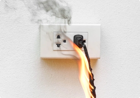 Sparks Or Smoke Coming From An Electrical Device